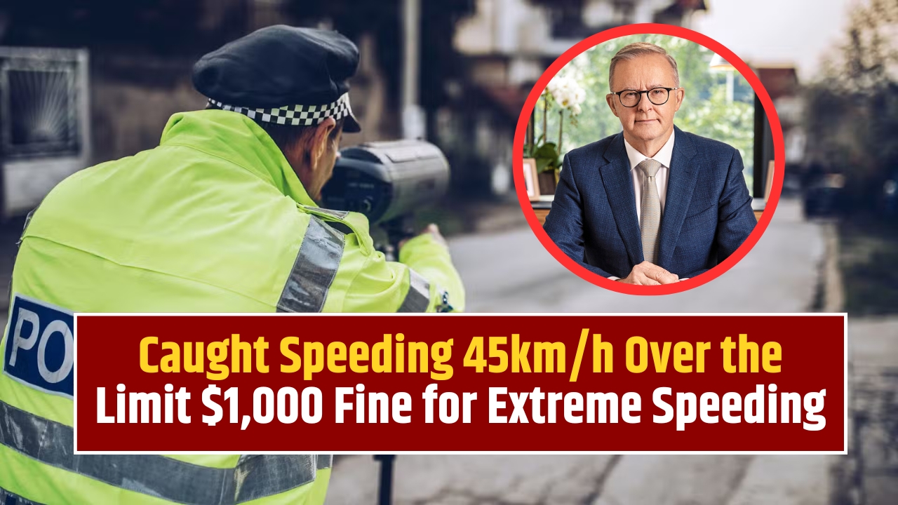Caught Speeding 45km/h Over the Limit $1,000 Fine for Extreme Speeding